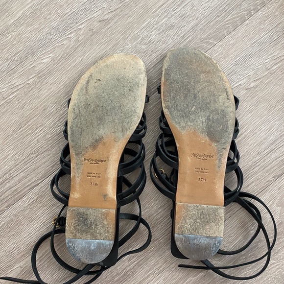 Yves Saint Laurent black strappy sandal size 37.5 - Picture 15 of 15